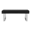 48 Inch Bench with Leatherette Padded Seat and Metal Frame Black By Casagear Home BM249435