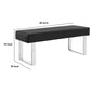 48 Inch Bench with Leatherette Padded Seat and Metal Frame Black By Casagear Home BM249435