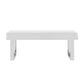 48 Inch Bench with Leatherette Padded Seat and Metal Frame White By Casagear Home BM249436