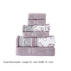Veria 6 Piece Towel Set with Paisley and Floral Motif Pattern The Urban Port Purple By Casagear Home BM250060