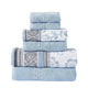 Veria 6 Piece Towel Set | Paisley | Floral Pattern | Blue