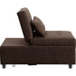 Sofa Bed with 1 Lumbar Pillow and Pull Out Sleeper Brown By Casagear Home BM250180
