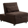Sofa Bed with 1 Lumbar Pillow and Pull Out Sleeper, Brown By Casagear Home
