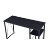 Writing Desk with 2 Tier Side Shelves and Tubular Metal Legs Black By Casagear Home BM250209
