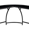 L Shaped Writing Desk with Glass Top and Curved Metal Frame Black By Casagear Home BM250247