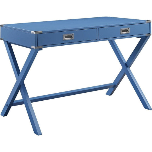 Wooden Home Office Writing Desk, Blue By Casagear Home