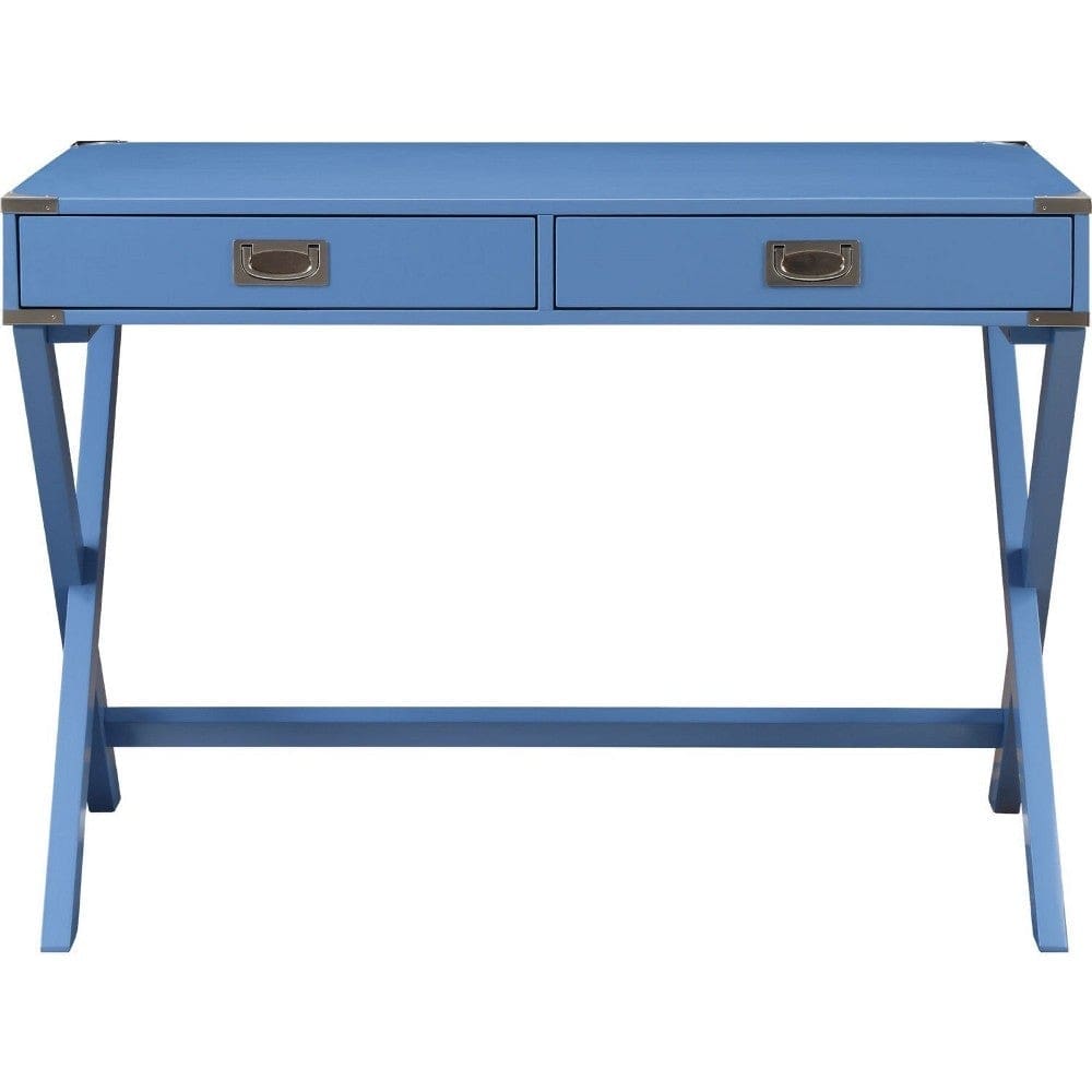 Wooden Home Office Writing Desk Blue By Casagear Home BM250253