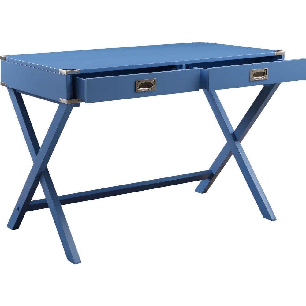 Wooden Home Office Writing Desk Blue By Casagear Home BM250253