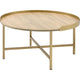 Kai Coffee Table | 34" | Round Tray Top | Brown | Brass