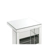 Accent Table with Mirrored Panels and C Shape Silver By Casagear Home BM250272
