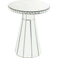 Accent Table with Beveled Mirror Framing and Faux Crystals Silver By Casagear Home BM250297