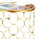 2 Piece Round Nesting Table with Lattice Metal Base Gold By Casagear Home BM250298