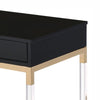 Metal Base Framed End Table Black and Gold By Casagear Home BM250338