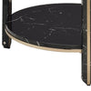 End Table with Glass Top and Faux Marble Shelf Black and Gold By Casagear Home BM250391