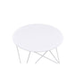 Accent Table with Open Geometric Base and Round Top White By Casagear Home BM250416