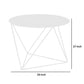 Accent Table with Open Geometric Base and Round Top White By Casagear Home BM250416