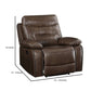 Leatherette Power Recliner with Nailhead Trim Accent Brown By Casagear Home BM250552