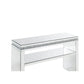 Sofa Table with Mirror Panel Frame and 1 Glass Shelf Silver By Casagear Home BM250574