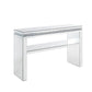 Sofa Table with Mirror Panel Frame and 1 Glass Shelf, Silver By Casagear Home
