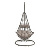 Patio Hanging Chair with Tear Drop Shape and Thick Cushions Gray By Casagear Home BM250671