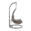 Patio Hanging Chair with Tear Drop Shape and Thick Cushions Gray By Casagear Home BM250671