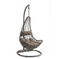 Patio Hanging Chair with Tear Drop Shape and Thick Cushions, Gray By Casagear Home