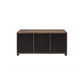 Coffee Table with 2 Barn Sliding Glass Doors and Pull Out Tray Brown By Casagear Home BM250675