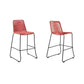 Outdoor Bar Stool with Fishbone Rope Weaving, Set of 2, Red By Casagear Home