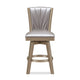 Counter Height Stool with Padded Stitched Back Pearl Gray By Casagear Home BM250964