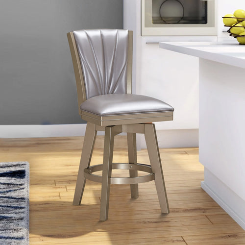 Preston Counter Stool Set | Padded Stitched Back | Pearl Gray