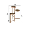 Plant Stand with 3 Tier Design and Folding Metal Frame Gold By Casagear Home BM252695