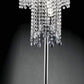 Table Lamp with Droplet Crystal Accents and Sleek Support Silver By Casagear Home BM252772
