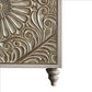 Wine Cabinet with Polyresin Floral Design Ivory By Casagear Home BM253000