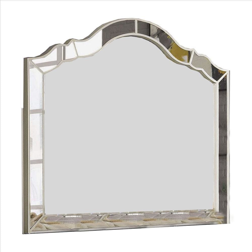 Dorian Mirror | Intricate Panel Design | Silver | 32 x 40