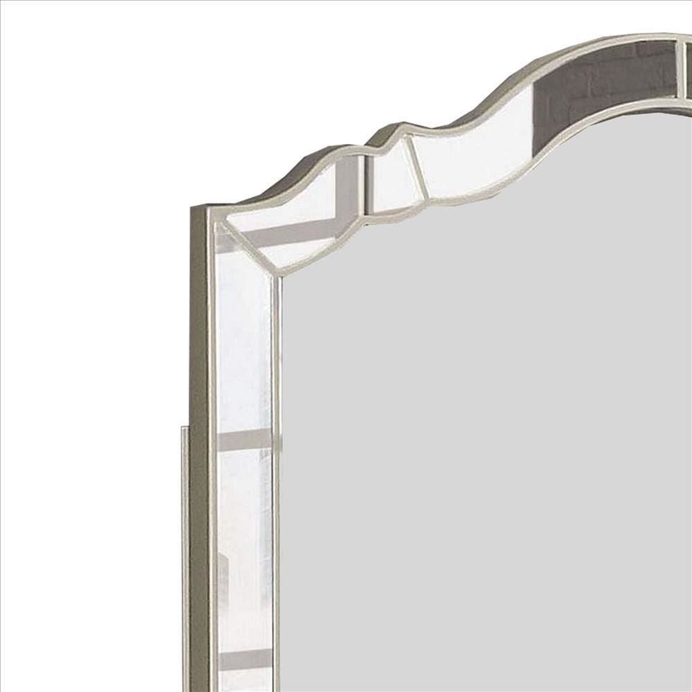 Mirror with Intricately Divided Panels Silver By Casagear Home BM253006