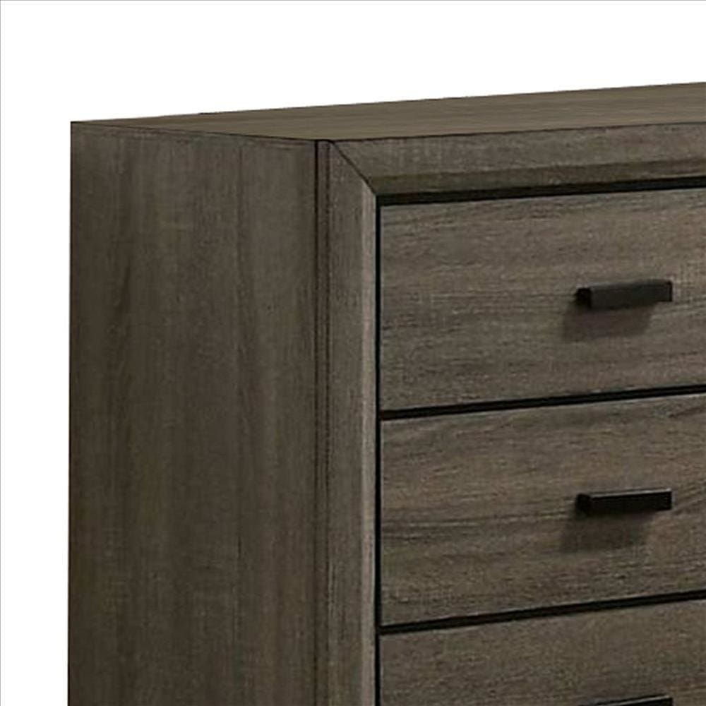 Dresser with Black Rectangular Pulls Gray By Casagear Home BM253015