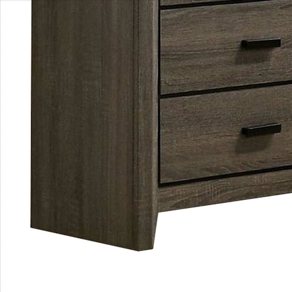 Dresser with Black Rectangular Pulls Gray By Casagear Home BM253015