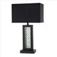 Table Lamp with Embedded Glass Panel, Black By Casagear Home