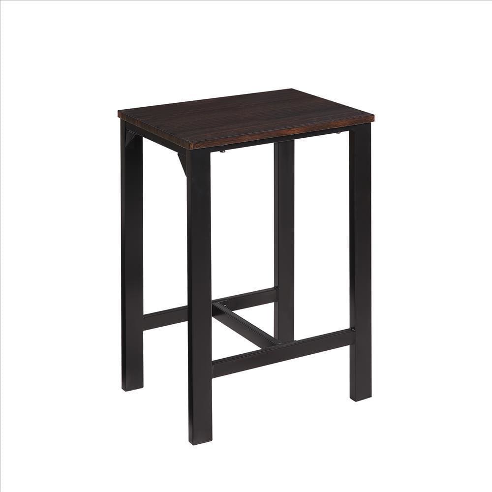5 Piece Pub Table Set with Backless Seat Stools Espresso Brown By Casagear Home BM261356