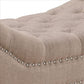 Bench with Button Tufted Details and Nailhead Trim Beige By Casagear Home BM261511