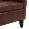 Leatherette Accent Chair with Nailhead Trim and Diamond Stitch Brown By Casagear Home BM261573