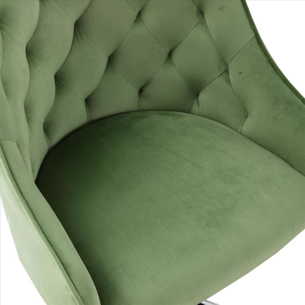 Office Chair with Padded Swivel Seat and Tufted Design Green By Casagear Home BM261583