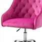 Office Chair with Padded Swivel Seat and Tufted Design Pink By Casagear Home BM261584