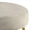 Footstool with Round Padded Top and Metal Legs Gray By Casagear Home BM261859