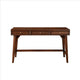 Writing Desk with 3 Drawers and Angled Legs Walnut Brown By Casagear Home BM261896