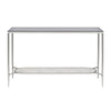 Sofa Table with Textured Obround Shelf Silver By Casagear Home BM262204
