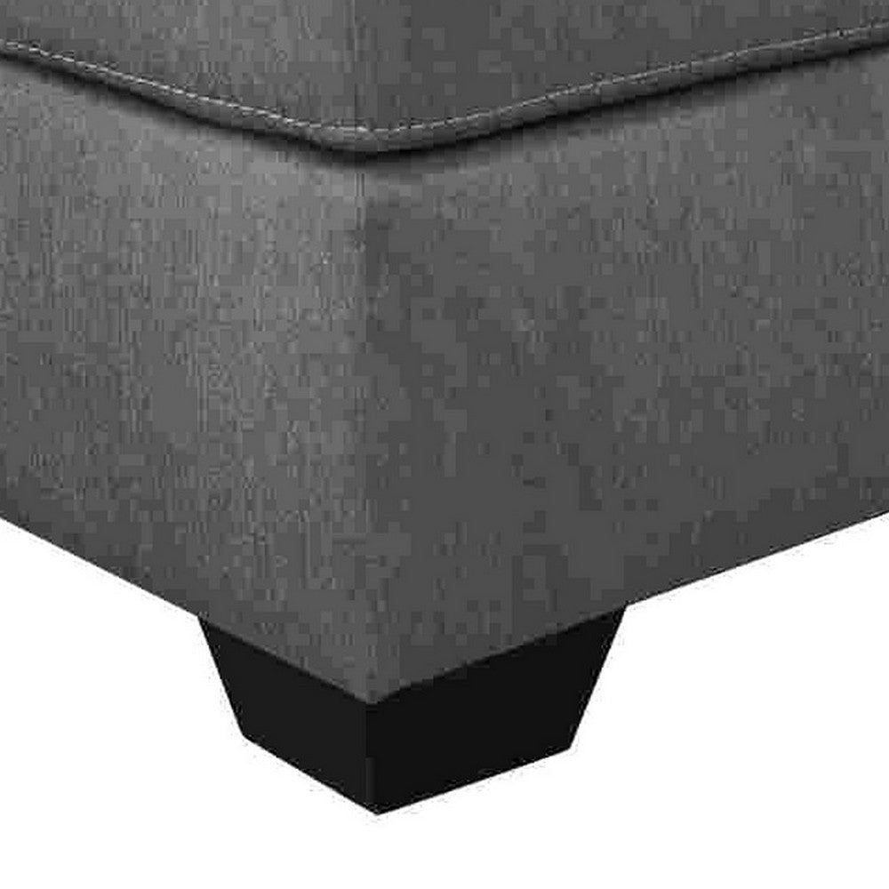Oversized Accent Ottoman with Stitching Details Dark Gray By Casagear Home BM262348