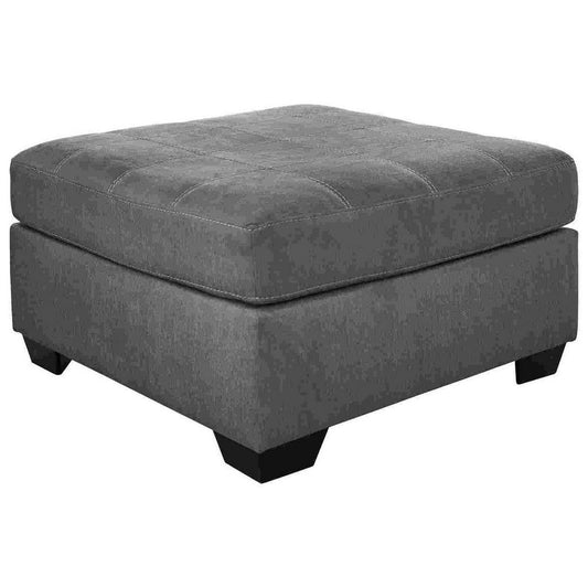 Oversized Accent Ottoman with Stitching Details, Dark Gray By Casagear Home