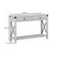 Sofa Table with X Metal Accent and 2 Drawers White By Casagear Home BM262429