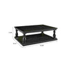 Cocktail Table with Turned Pedestal Legs and Plank Top Black By Casagear Home BM262439